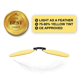 Sports Vision's Gelb Nachtsicht Polarisierte Sonnenbrillen | Blendschutz Aufsatz Hochklappbar Metallclip Sonnenbrillen | Unisex 100% UV-Schutz Autofahrerbrille für Männer und Frauen