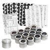 Talented Kitchen Silver Magnetic Spice Jars for Refrigerator (3 oz)