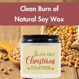 Cute Gifts Scented Candles for Boyfriend Girlfriend 1st Christmas, First Christmas Together Gifts for Couple, Anniversary Birthday Gift Stocking Stuffers Candle for Him Her (3.5Oz, Lavender)