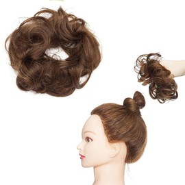 Hair Pieces, Real Hair Scrunchie For Hair Bun, 100% Remy Hair, Straight, For Updo Hairstyles, 30 g.
