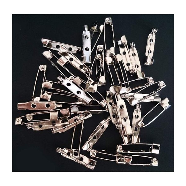 HAND ® 100 Pcs 20mm Silver Brooch Back Bar Pins/Name