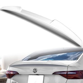 HYPERSPEED W-Power Rear Trunk Spoiler Wing Lip kit Rear Lip kit ABS V-Style Fit for 2019 2020 2021 2022 Volkswagen VW Jetta MK7, Car Mods Exterior Accessories Replacement Parts Assembly (Pearl White)