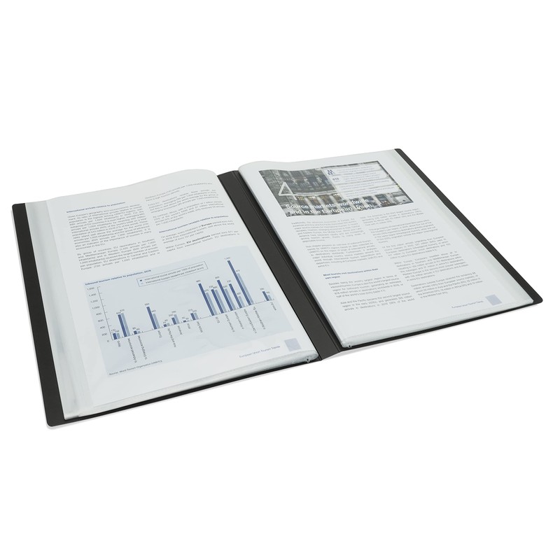 Rapesco 1651 Germ-Savvy Antibacterial, Hardcover Polypropylene Presentation Folder 50 Pockets