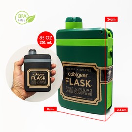 Slim Water Bottle 8.5oz Flat Plastic Flask BPA Free for Outdoor Men Women (Red,251ml)