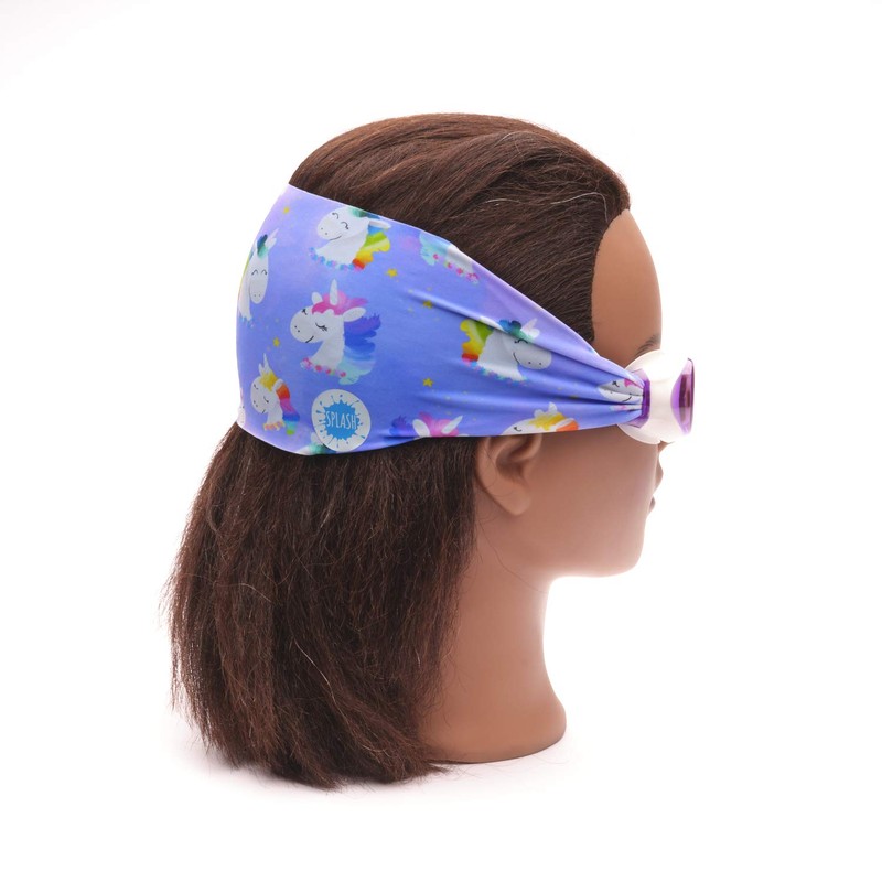 Splash Place SWIM GOGGLES with Fabric Strap - RAINBOW UNICORN