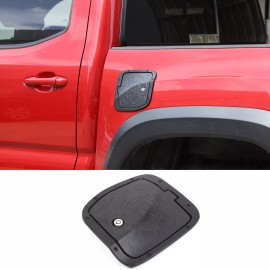 car-attention Alloy Fuel Filler Door Cover Gas Tank Cap W/ Lock Key For Toyota Tacoma 2016-23