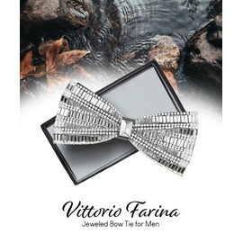 Vittorio Farina Jeweled Bow Tie - Solid: Silver (BJ 02)