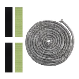 Stove Rope Fire Rope 8mm x 2.5M Stove Glass Seal kit with 4 Ends Tie Tape for Fireplace Fireproof Oven Flues Glass Door Seals Wood Burning Replacement
