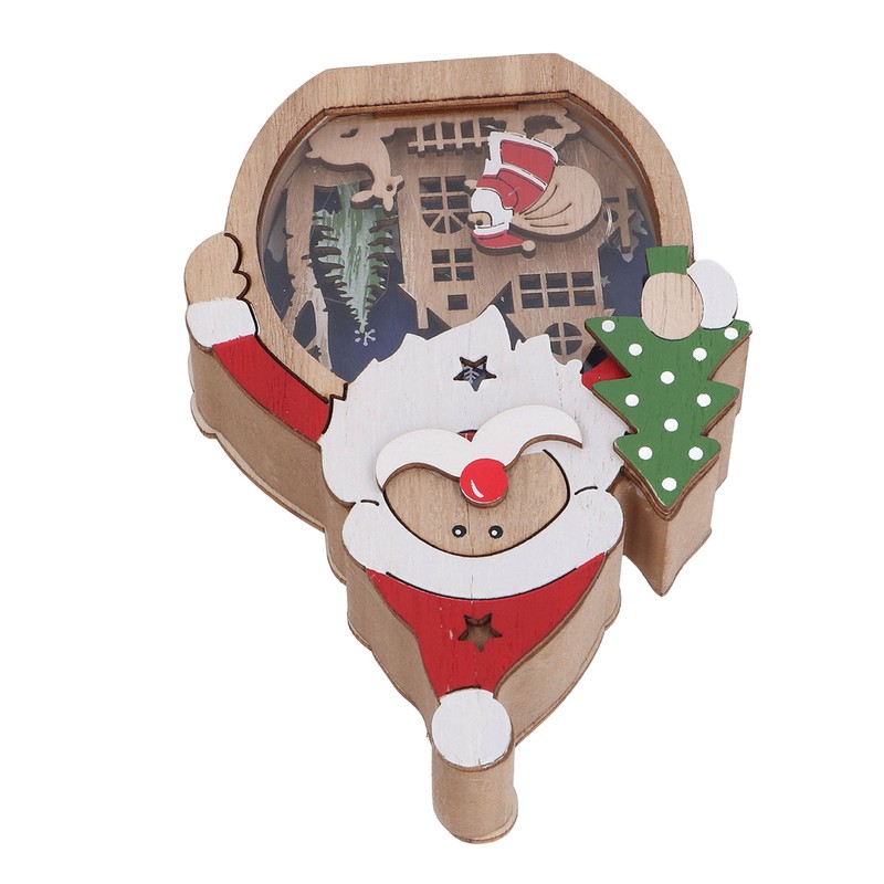 Luminous Christmas Ornament LED Light Emitting Wooden Christmas Decorations Ornaments