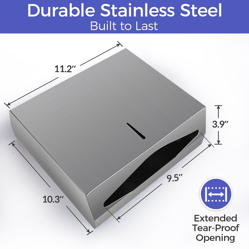 Stardrix Paper Towel Dispenser Wall Mount, Brushed Stainless Steel Commercial