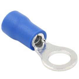 Heschen Ring Terminal Crimp Connectors Vinyl Insulated Wire Electrical Connector, RV2-5S, Stud Size #10, for 1.5-2.5mm² (16-14 AWG), Blue, 100Pack