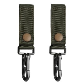 HUYANDOO Heavy Duty Belt Keeper Clip, Strong Metal Police Key Chain Clip for Law Enforcement Police Belt Accessories Military Molle Hook(T-Green 2Pack)