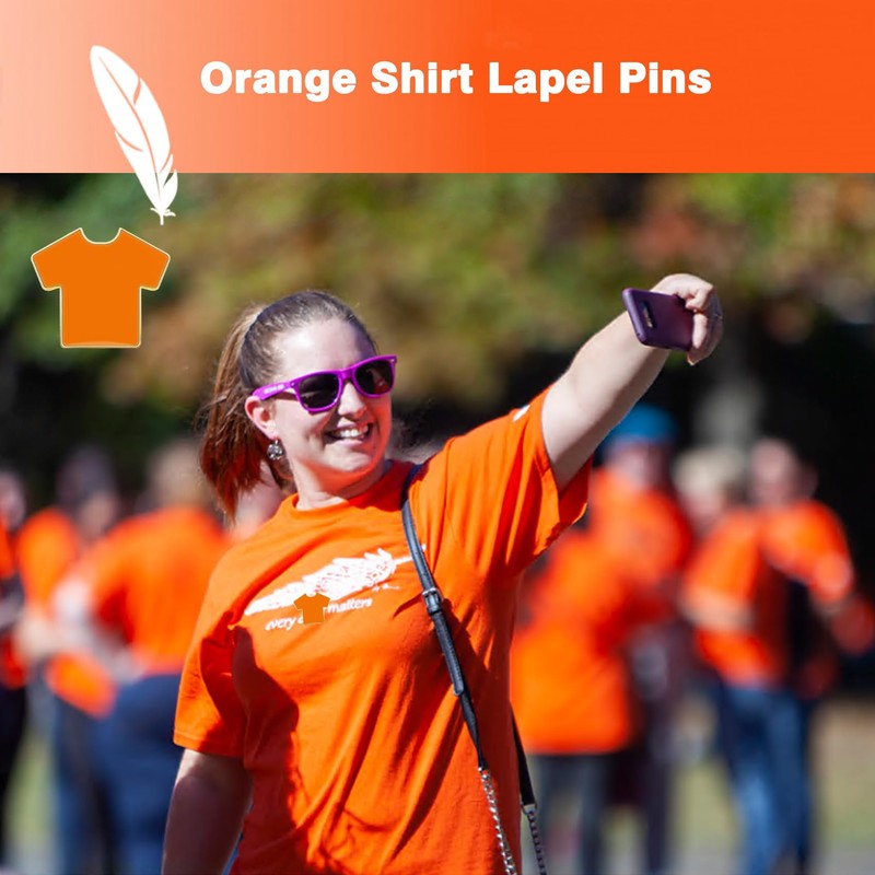 50/Pcs Orange Shirt Lapel Pins 1 “ -Tshirt Shaped Shirt
