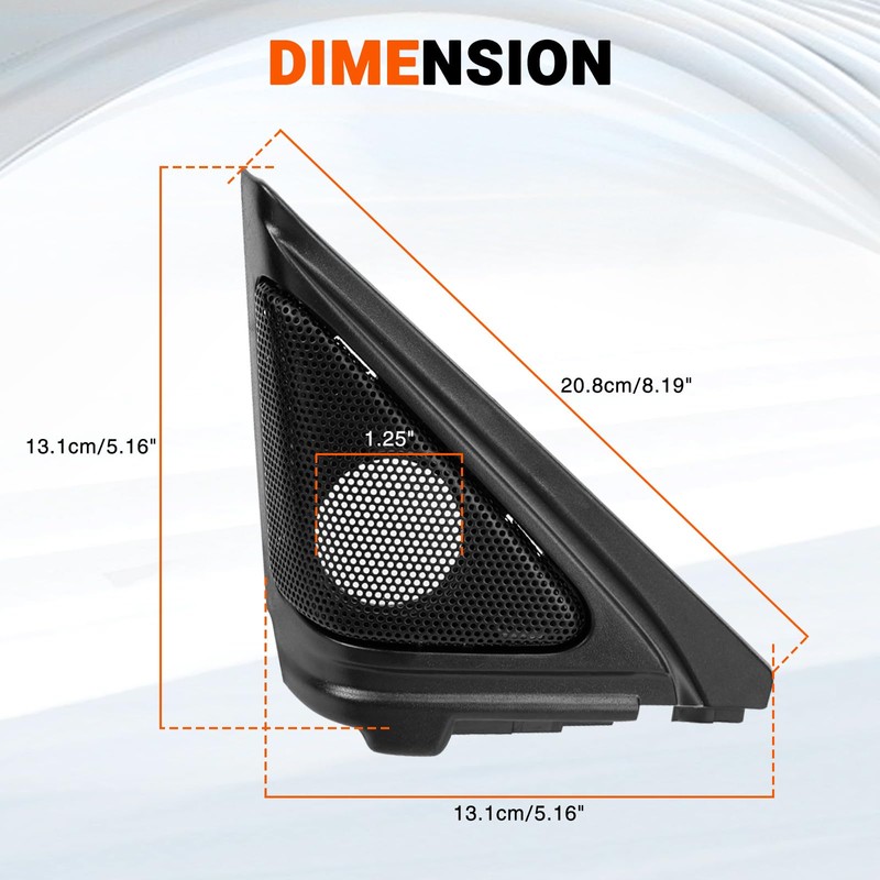 AICARS Front Car Door Window Speaker Cover for Driver and