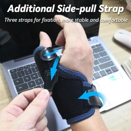 Hamshine New Upgraded 2 in 1 Thumb Brace, Removable Thumb Spica Splint Left Right Hand with 3 Level Stability, Reversible Thumb Support for CMC, De Quervain's Tendonitis, Trigger Thumb, Medium (Blue)