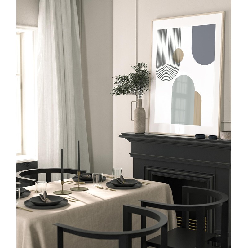 Abstract Geometric Shapes, Home Decor, Mid Century Modern Wall Art