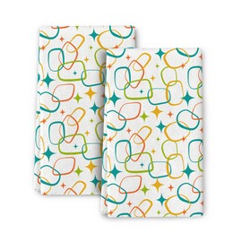 Wovoto Mid Century Modern Kitchen Towels Decorative Set of 2, Absorbent Hand Towels for Kitchen,Retro Dish Towels Tea Towels for Kitchen Cooking Baking Bathroom Farmhouse Home Decor