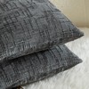 Mandioo Pack of 2 Solid Decorative Soft Chenille Dark Gray