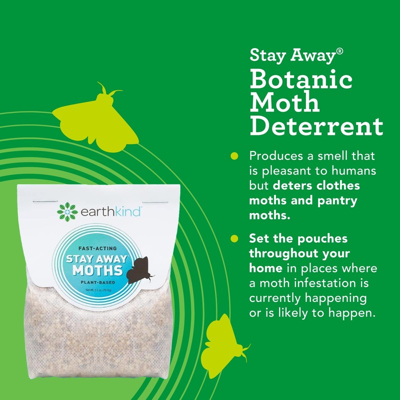EarthKind Stay Away Moths - Moth Deterrent for Closet, Pantry