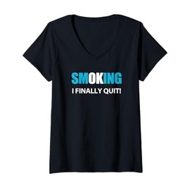 Womens I Quit - Stopped Smoking Reward V-Neck T-Shirt