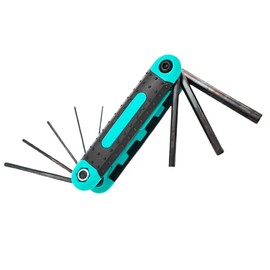 SDFIXINGS Standard and Torx/Hex Allen Wrench Key Set - Metric - Home, Household DIY, Furniture Assembly and Garage Use, Bike Motorbile Repair (Folding Hex, Green - 8pcs)