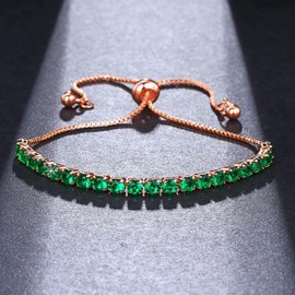 MAGIIE Cubic Zirconia Crystal Bracelet Women, Classic Adjustable Bracelet Women Gold Silver, Friendship Bracelet Fashion Jewellery for Women Girls, Metal, No Gemstone