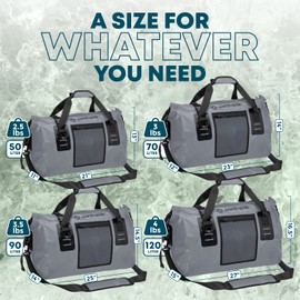 Earth Pak Waterproof Duffel Bag - Heavy Duty Motorcycle Dry Bag with Large Storage Space, Waterproof Duffle Bag Perfect for Traveling, Camping, Kayaking, Fishing & Canoeing Bag 50L/70L/90L/120L Sizes