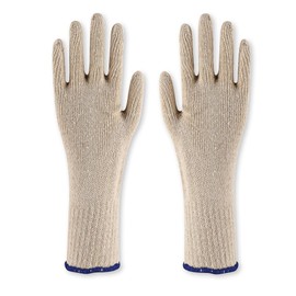 FRANZ MENSCH Hygonorm Cotton Gloves Cuff Long Pack of 24 Natural 10/XL Length 30 cm