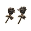 Kiola Designs Black Rose Flower Cufflinks