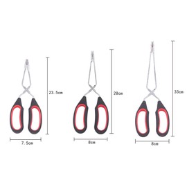 YQWIN 3Pcs Scissor Tongs Kitchen Cooking Tongs Heavy Duty Stainless Steel Scissor Cooking Tongs Kitchen Barbecue Grilling Scissor Tong Baking Bread Food Tongs with Handle Food Tweezers, 9/11/13 Inch
