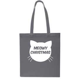 Meowy Christmas Christmas Tote Shopping Gym Beach Bag 42cm x38cm, 10 litres-Grey