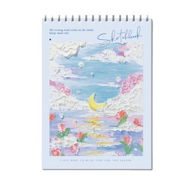 Cute Sketchbook 8 x 11.5 - Sketchbook for Drawing Spiral Bound, 45 Sheets (90 Pages) 68lb/100gsm - Acid-Free Sketch Pad for Teens, Adults, Artists, Sketch Book for Kids Ages 8-12 (Blue)