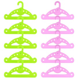 ZITA ELEMENT Clothes Hangers for American 18 Inch Girl Doll Wardrobe Accessories - 10 Pcs (5 Green and 5 Pink) Doll Hangers for 14 Inch - 18 Inch Doll Clothing Outfits