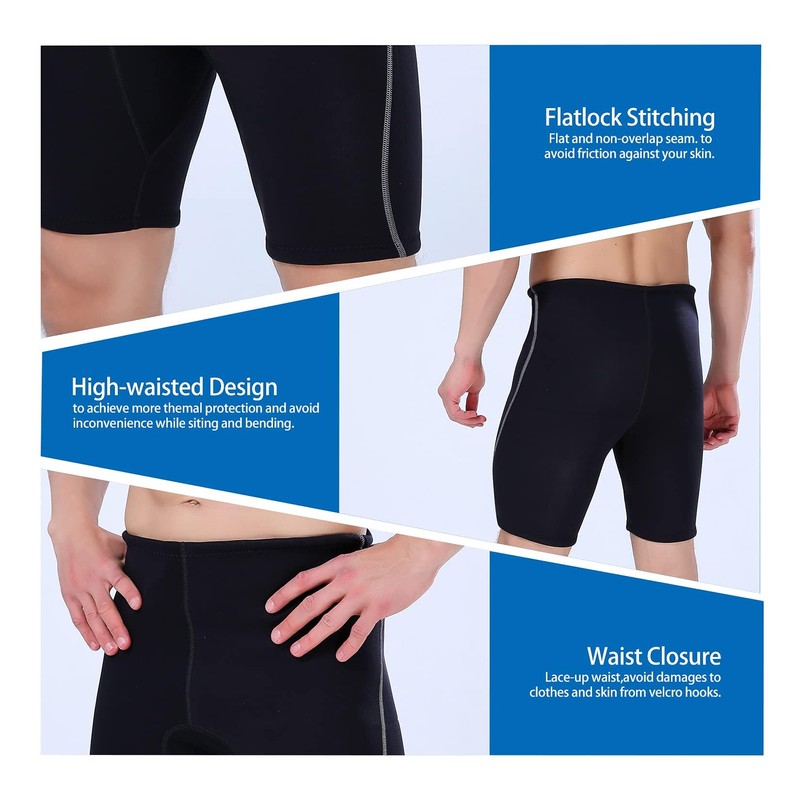 Dizokizo Men Wetsuit Short Pants 2mm Neoprene Shorts for Scuba