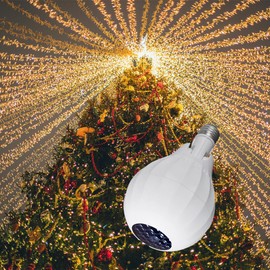 E EMZHOLE - Luces LED giratorias de copo de nieve para coche, luces LED de Navidad, base E27, 4 W, bola de vidrio, luz de escenario para cumpleaños, día festivo, boda, fiesta, decoración de Navidad