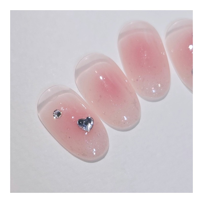 Rosy Melting Handmade Nail Tip Glitter Gra Cheek Nail -