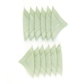 Solino Home Verde Salvia Servilletas de cóctel Lino, Juego de 12 – 6 x 6 Pulgadas 100% Lino Puro Servilletas de cóctel – Classic Vainica