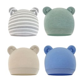 imKutie Newborn Baby Hat Infant Beanie Hat Cotton Newborn Hospital Nursing Hats Mittens Set for Boys Girls Unisex 0-3 Months