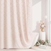 Craidlela Boho Light Pink Woven Fabric Shower Curtain with Tassel
