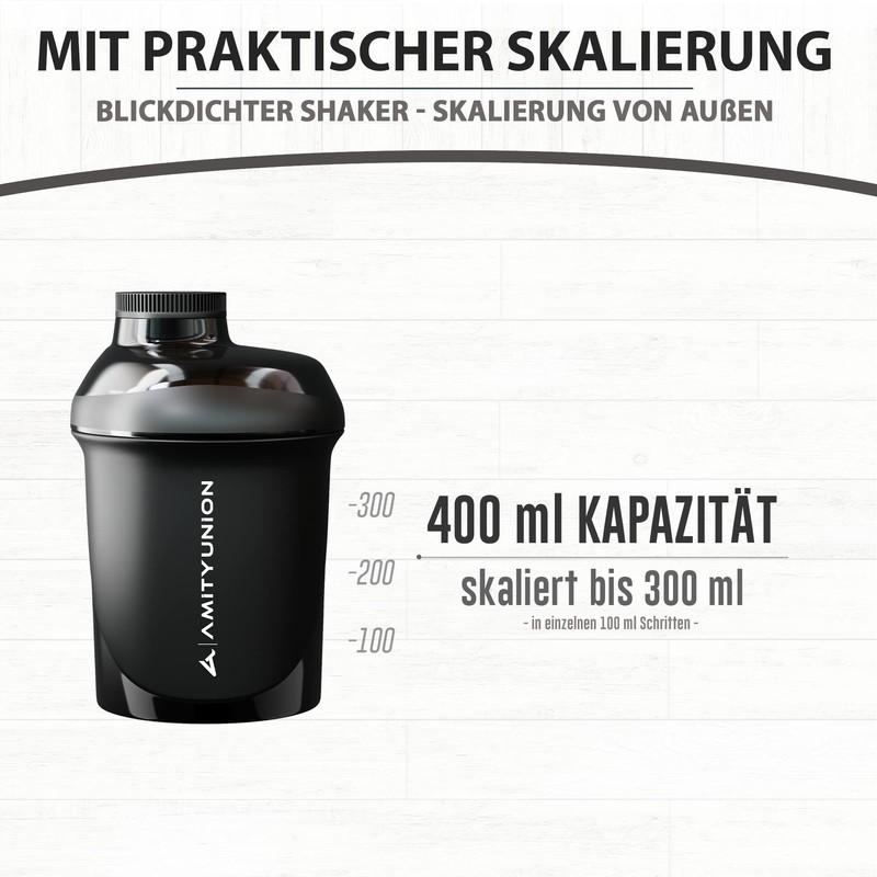 AMITYUNION Protein Shaker 400 ml with Strainer Protein Shaker -