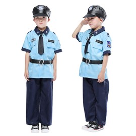 KIRI Children, Police Officer, Cosplay, Halloween, Costume, Police Officer, Uniform, Kids, Boys Costume, S, Blue