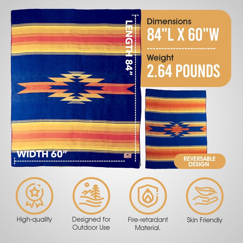 Chubbuck 100% Wool Blanket (60" x 84") - Soft Wool