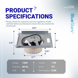 BlueStars 769RL B Unit, S0504B000 Motor Assembly - for Broan Nutone 769RL, 763RL, 769RL-R01, 757, 769RFT-R01, VF707RCN, 765RL, 763RL-R01, VF705RCN Bathroom Exhaust Fan - Replaces JESP-61K13/C-87547