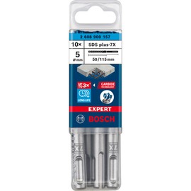 Bosch Expert 7X SDS-plus Carbide Hammer Drill Bit Diameter x Full Length 5 x 115 mm Pack of 10