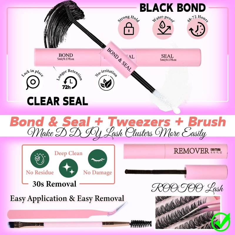Lash Clusters Kit with Spikes, Eyelash Clusters Extensions Individual D