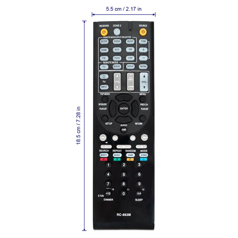 RC-863M Replacement Remote Control Compatible with Onkyo AV Receiver HT-R2295