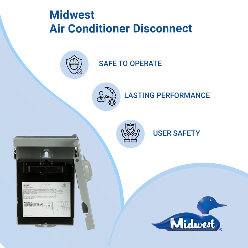 MIDWEST U035F2P • Weatherproof Fused AC Disconnect Switch • Metal