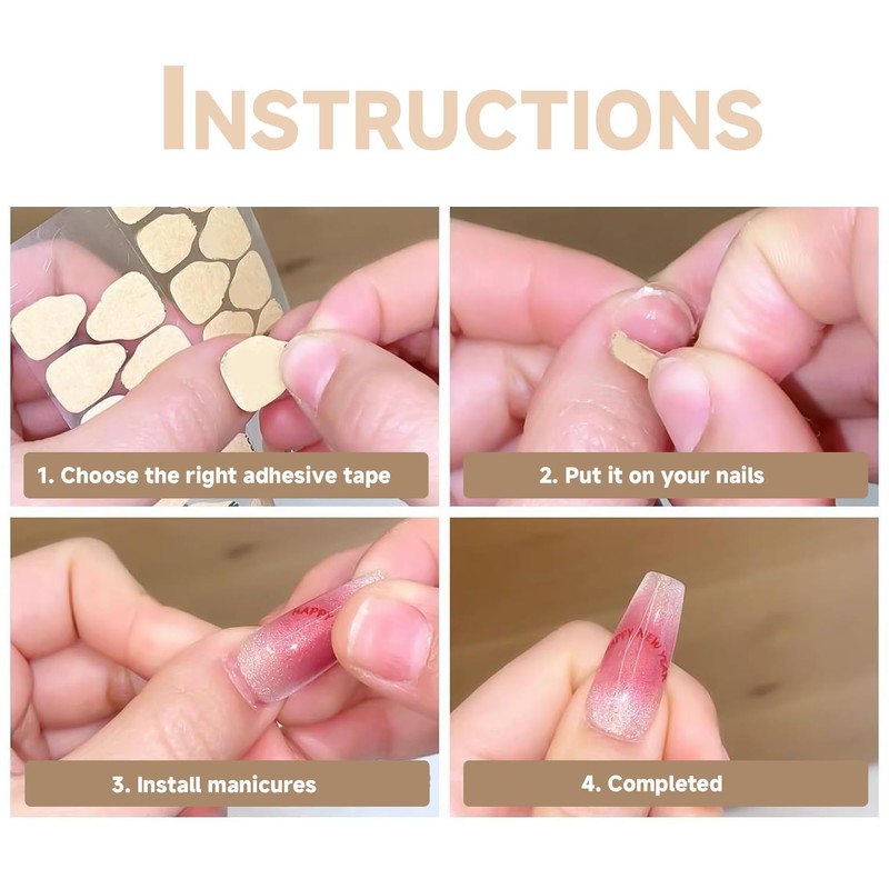Thirty Sheets of Nails Fixed Glue, Waterproof Nail Glue, Double