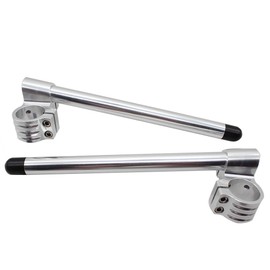 1" Riser 41mm Clip on Handlebar fit Fork Tube 41mm Racer Motorcycle handlebar bars 7/8", 41 mm Clip ons CNC Silver