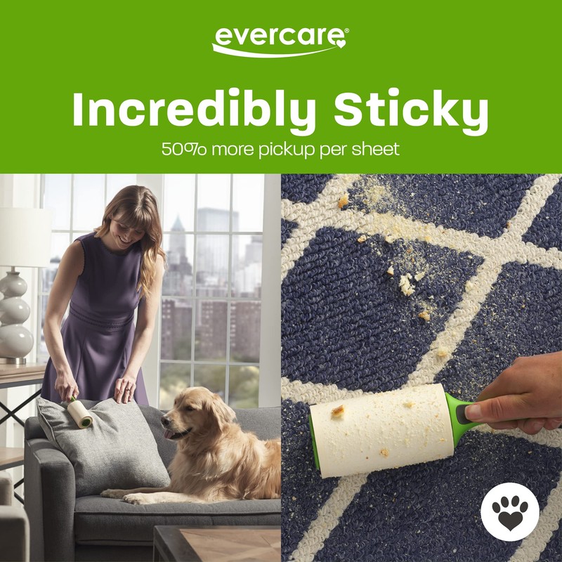 Evercare All Purpose Pet Hair Lint Roller with 2 Refills,